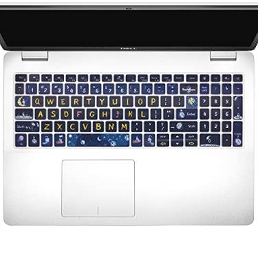 Imagem de WSLUCKO Capa de teclado para Dell Inspiron 15 5501 5502 5502 5505 5508 5584 5590 5593 5598 15,6 polegadas / Inspiron 15 7000 7590 7591 7501 7506 7706 7790 / Vostro 7590 5590 7500, Space Man