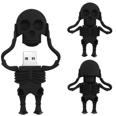 Imagem de Pen Drive USB Flash Drive Cartoon Esqueleto em Formato de Memória, BorlterClamp Pen Drive Cool Presentes Incríveis, black-64GB, 64GB
