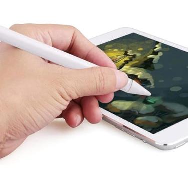 Imagem de Caneta branca para smartphone, tablet, de alta sensibilidade, sem arranhões, ponta fina, capacitiva para tela sensível ao toque para iPad, caneta de desenho, caneta esferográfica, acessórios