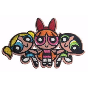 Imagem de Clássico desenho animado bonito super-herói meninas grupo 7,6 cm de altura bordado ferro em patch