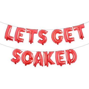 Imagem de Lets Get Soaked Birthday Decoration Pool Beach Lets Get Soaked Balloons Splish Splash Birthday Balloons Pool Birthday Party Decoration Balloons (LETS GET SOAKED Red)