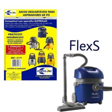 Imagem de Kit 3 Sacos Aspirador de Pó Electrolux - Flex S (2177) - Porto-Pel