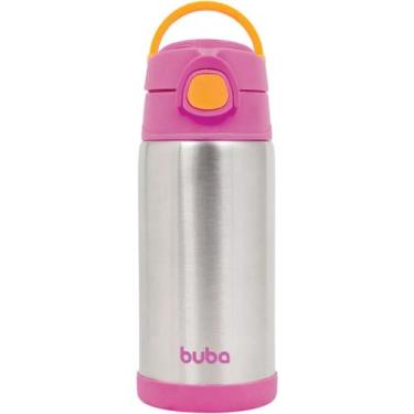 Imagem de Copo Térmico Infantil Garrafa Térmica Dupla Parede Inox com Canudo Bub