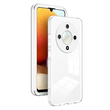 Imagem de Elubugod Anel de proteção de câmera capa de telefone compatível com Honor X9b, capa de telefone 3 em 1 anti-queda compatível com Honor Magic 6 Lite 5G ALI-NX3 / X9b ALI-NX1 capa branca