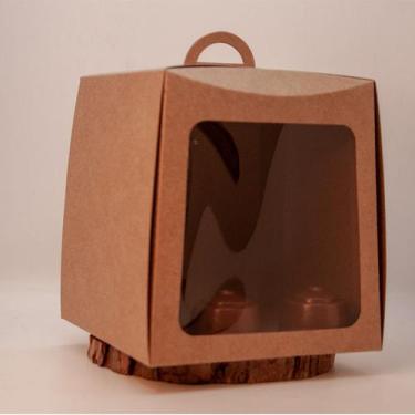 Imagem de Caixa para Panetone e Bolo (Kraft) 15x15x16 - 05 Unidades - Rizzo - As