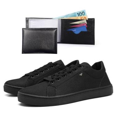 Imagem de Sapatenis Tenis Masculino Casual + Carteira Macio Leve Confortavel Est