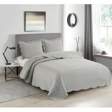 Imagem de Colcha Ilusion Favo 3D Casal Queem Dupla Face Porta Travesseiro - Came