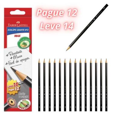 Imagem de Lápis de Escrever Preto Redondo Ecolápis Nº2 HB Faber Castell 14 Unida