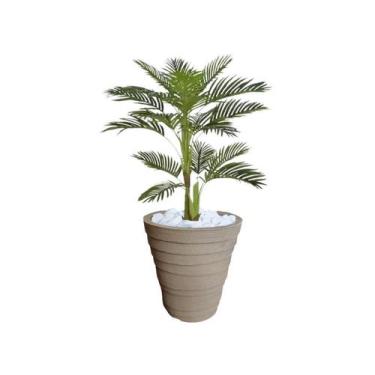 Imagem de Planta Artificial Árvore Palmeira Areca  1,1m kit + Vaso Redondo D. Gr