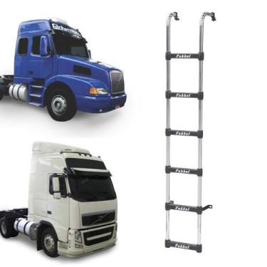 Imagem de Escada Traseira para Volvo FH/NH até 2014 6 Degraus Cromada - Fabbof