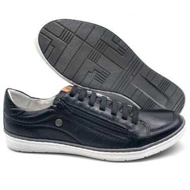 Imagem de Sapatos Casual Masculino de Couro Bmbrasil Sapatenis 608/04 Preto, 41