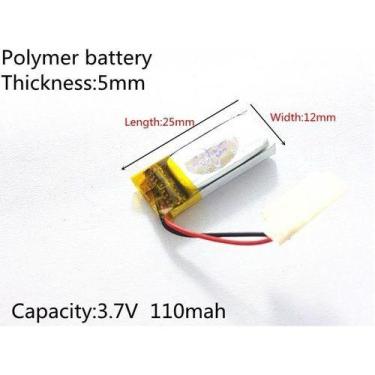 Imagem de 5 Pcs Bateria   3,7v 110mah 5mm X 12mm X 25mm  C/2 Fios - KMIG