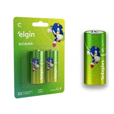 Imagem de Pilha C Média Lr14 Alcalina Elgin Com 2 Unidades