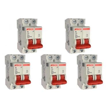 Imagem de Kit C/5 - Disjuntor Steck "Din" Bipolar 16A. C