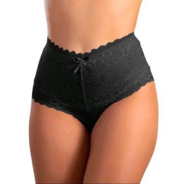 Imagem de Calcinha modeladora algodão renda cintura alta pala alta - Deia, GG