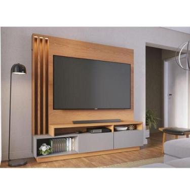 Imagem de Estante Home Theater Ambiente Humaita Freijó Cinza Acetinado - Colibri