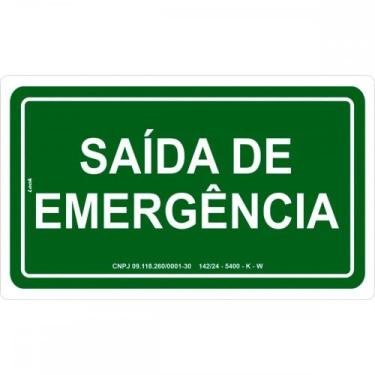 Imagem de Placa Look 15X25Cm (Saida De Emergencia) . / Kit C/ 5 Peças
