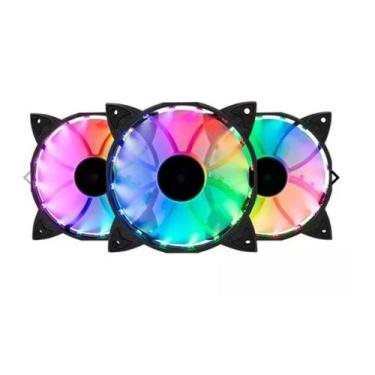 Imagem de Kit 3ventilador 120 Mm Para Computador Cooler Rgb Led - vcore