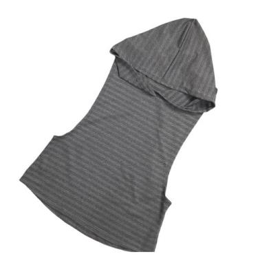 Imagem de Regata Dry Fit Feminina Com Capuz - Bella fitness, Cinza, TAMANHO UNIC