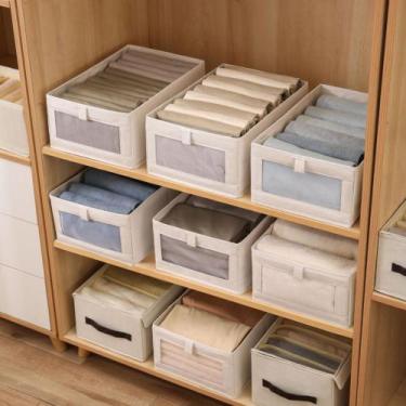 Imagem de Caixa Organizadora Dobrável em Tecido Para Roupas e Objetos - Casa Tot