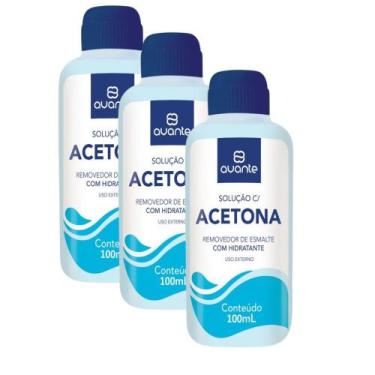Imagem de Kit 3 Acetona Avante Removedor de Esmalte com Hidratante 100ml