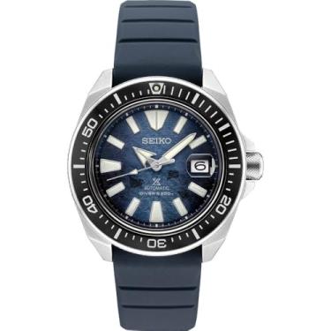 Imagem de Seiko Relógio de mergulho automático de silicone azul SRPF79 da Prospex Edição Especial