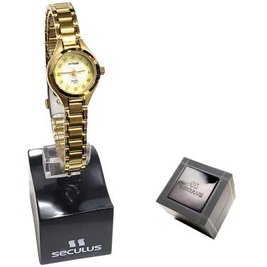 Imagem de Relógio Seculus Feminino Analógico Dourado Madrepérola Mini 44049LPSVDA1