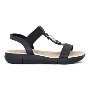 Imagem de Sandalia Modare Conforto Ortopedica Feminina Elastico Macia, Preto, 35