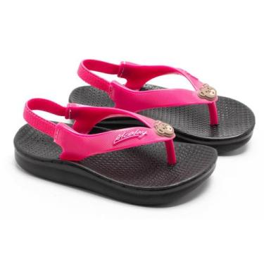 Imagem de Chinelo Anatômico Para Bebe Alcalay Baby Ortopedico CH026, Preto, Rosa