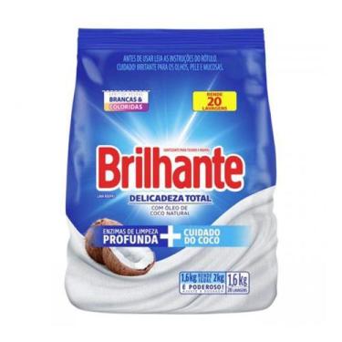 Imagem de Sabão Em Pó Lava Roupas Com Óleo De Coco Natural Saco 1,6 Kg - BRILHAN