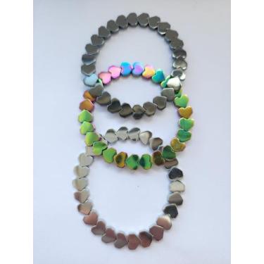 Imagem de Kit 3 pulseiras hematita coração - Despertararts 