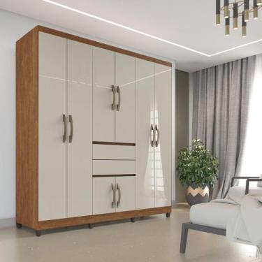 Imagem de Roupeiro master 8 portas cinamomo/off white - IMOP