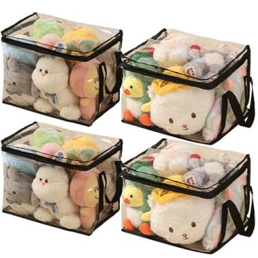 Imagem de Bolsas organizadoras de brinquedos transparentes, reutilizáveis de PVC, à prova d'água, com zíper, para organização, jogos de tabuleiro grandes para organização, recipientes de armazenamento de