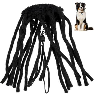 Imagem de Peruca De Estimação Peruca De Cachorro Engraçado Cocar De Cão De Halloween Acessórios De De Cachorro Dreadlocks De Animais De Estimação Cosplay Poliéster Cabelo Inventar