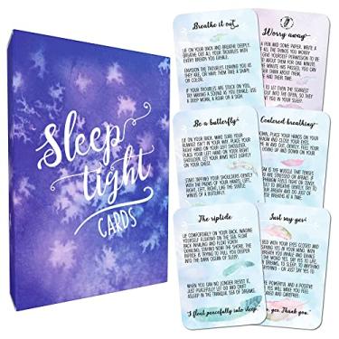 Imagem de Sunny Present Sleep Tight Cards – 45 Meditation and Mindfulness Cards - Calm Down and Relax & Relief Stress and Anxiety - Self Care, Therapy & Counseling Tool