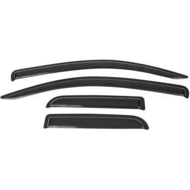 Imagem de Viseiras de janela de fita para Toyota Tundra 2007-2021, defletores de vento de janela automáticos laterais, ventshade, protetores de chuva para carros/caminhões