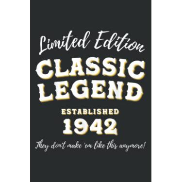 Imagem de 80Th Birthday, Classic Legend Established 1942: HEARTS JOURNAL: 6" x 9", 110 Pages, Lined College Ruled Paper, Journal, Matte Finish Cover, Diary, Planner.