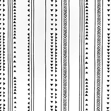 Imagem de Caltero Papel de parede triangular moderno 45 cm x 30 m triângulo destacar e colar papel de parede preto branco papel de contato flecha treliça papel de parede vinil autoadesivo para sala de estar quarto parede interior
