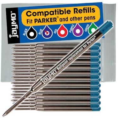 Imagem de Pacote com 6 refis Parker Ballpoint compatíveis, Blue Parker 24, Parker Pen