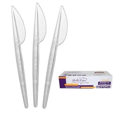 Imagem de Faca Descartável Talher Churrasco Refeição Caixa 1000un - Transparente