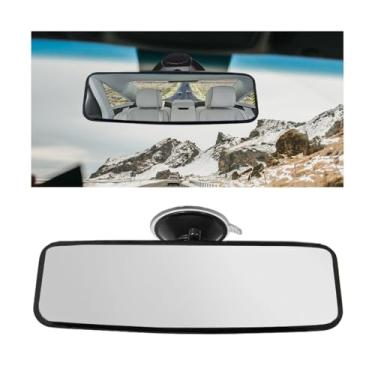Imagem de Mandark Espelho retrovisor de carro, espelho retrovisor panorâmico antirreflexo convexo com ventosa, espelho interno automotivo grande angular para reduzir o ponto cego, universal para a maioria dos