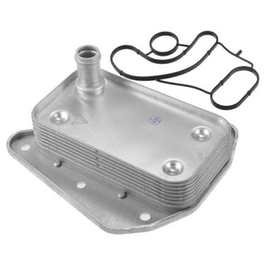 Imagem de VekAuto Kit de refrigerador de óleo do motor compatível com Dodge Sprinter 3500 2003-2006, radiador de óleo de transmissão de tom prateado de liga de alumínio durável com vedações O-ring