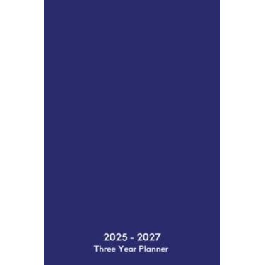Imagem de 2025-2027 Three 3 Year Simple Monthly Calendar Planner 6" x 9" Elegant Classic Royal Blue Cover: 36 Month Book