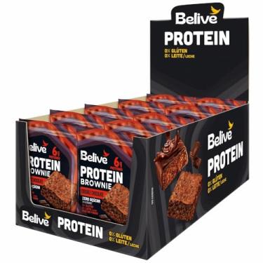 Imagem de DISPLAY Protein Brownie Double Chocolate Sem Açúcar Belive Display com 10 unidades de 40g