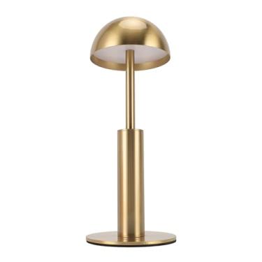 Imagem de Abajur Sem Fio, Controle de Toque de Ferro Recarregável Luz de Restaurante Lâmpada de Metal Dourado Quente para Decoração de Espaço de Quarto Com 3 Níveis de Brilho, Temperatura