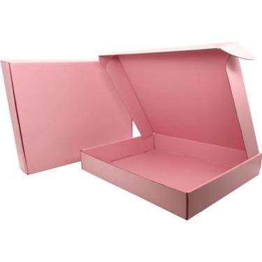 Imagem de Lmuze caixas de remessa rosa para pequenas empresas pacote de caixas de papelão ondulado de 25-13x10x2 polegadas para envio de embalagens presentes artesanais dando produtos