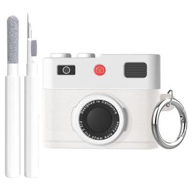 Imagem de Aircawin Capa para Airpods 4, linda capa de desenho animado de câmera para AirPods 4ª geração, capa de silicone premium com chaveiro e caneta de Cleaing para fones de ouvido sem fio, acessórios de