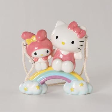 Imagem de Blue Sky Clayworks Hello Kitty and My Melody Rainbow Garden Swinger, acessórios para casa e cozinha, cerâmica, 23762
