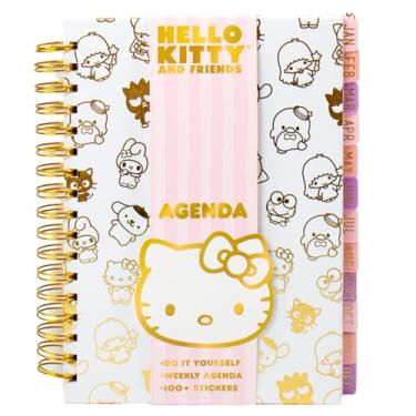 Imagem de Agenda Hello Kitty And Friends, 70 páginas, agenda de capa dura, adesivos Hello Kitty & Kuromi, material escolar fofo, artigos de papelaria fofos, suprimentos escolares da Hello Kitty, acessórios