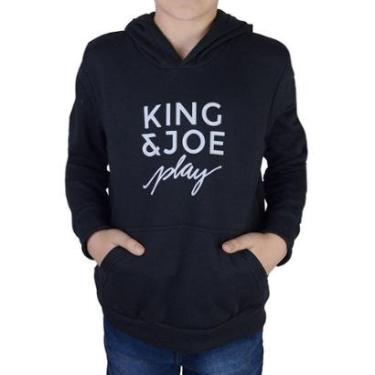 Imagem de Blusa Juvenil Masculina King&Joe Slim Moletom Preta - MO0810-Unissex